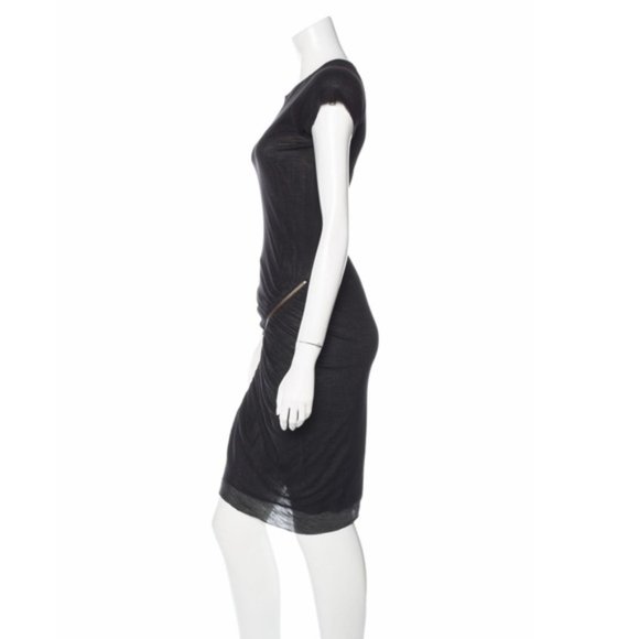 A.L.C. Short Sleeve Knee-Length Black Dress - Picture 2 of 3